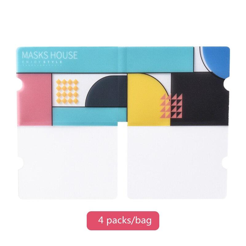 4Pcs Box Foldable Storage Disposable Face Masks Clip Dustproof Container Portable Bag Case Organizer plastic bins Eco-Friendly