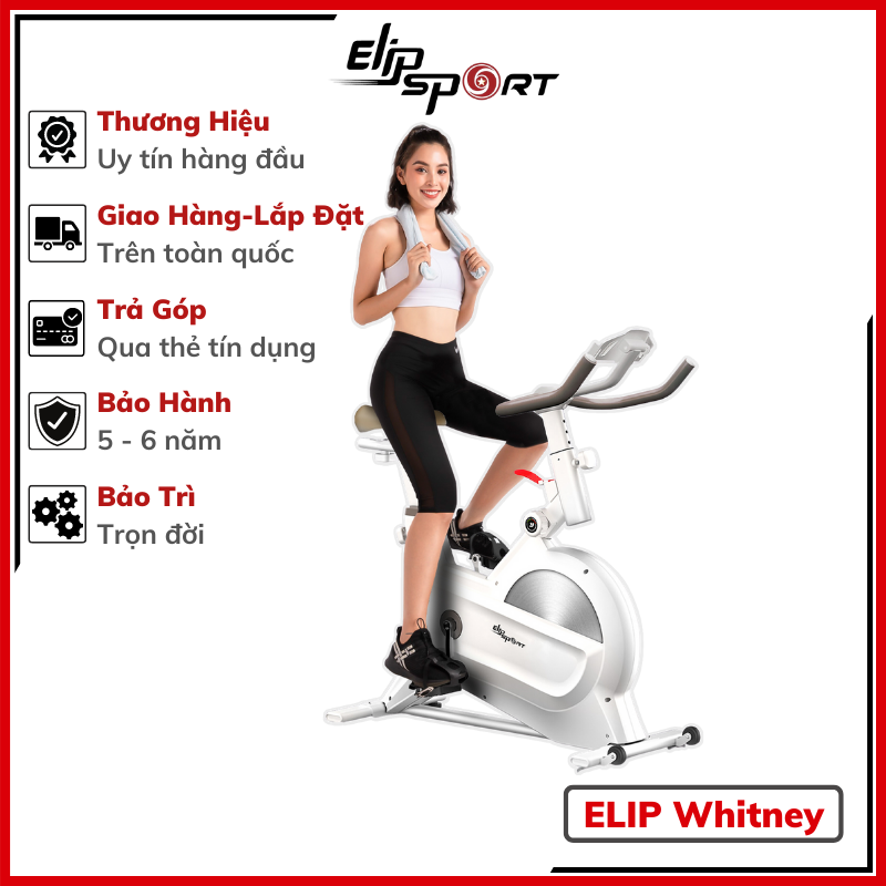 Xe Đạp Tập Thể Dục Tại Nhà ELIP Whitney - Sang Trọng, Đẳng Cấp, Dễ Dàng Điều Chỉnh Chế Độ Tập, Chất Liệu Cao Cấp