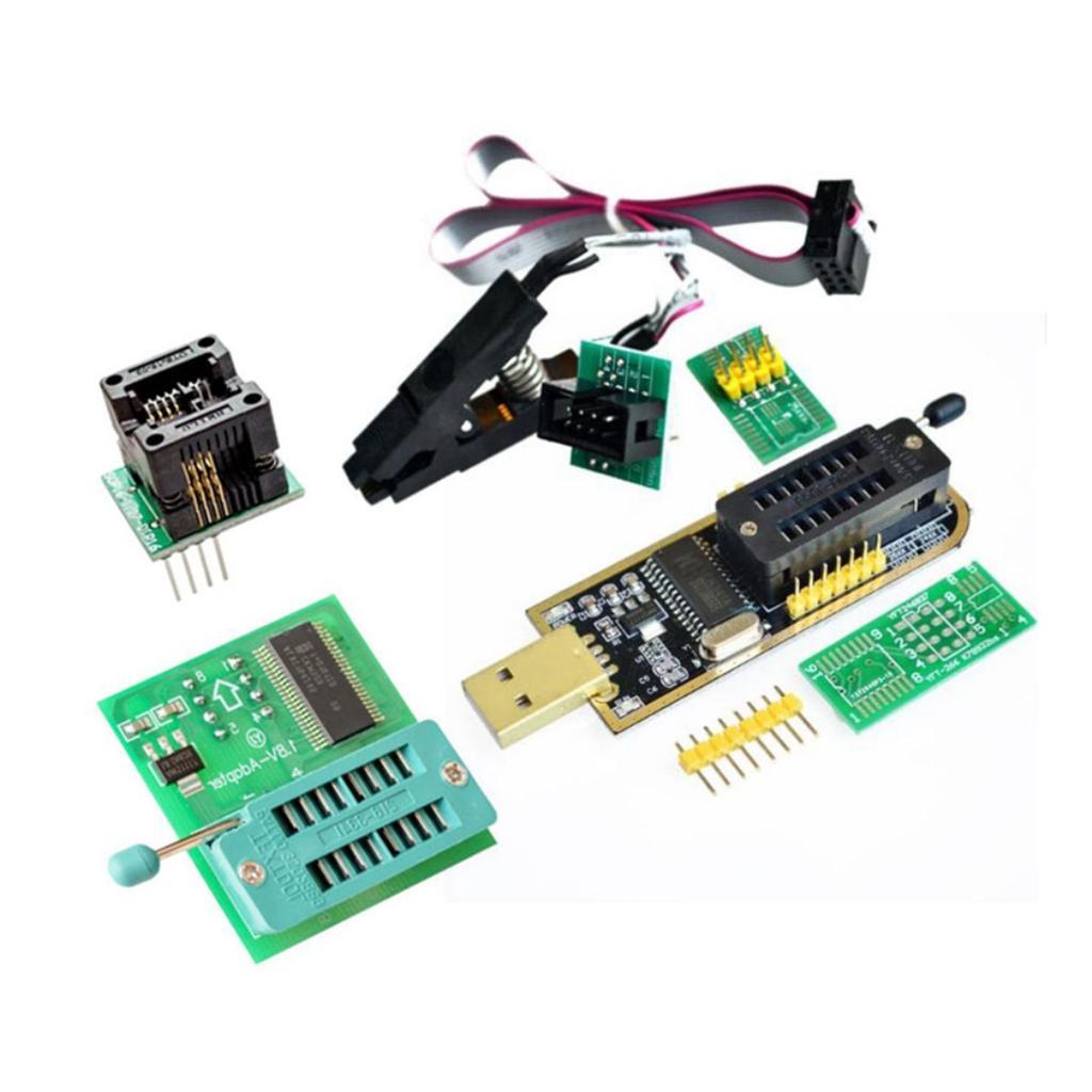 USB BIOS Programmer Flash EEPROM Series CH341A 24 25 + 1.8V Flash SPI SOP8 DIP8 Adapter With SOP8 SOIC8 To DIP8 EZ Converter Module