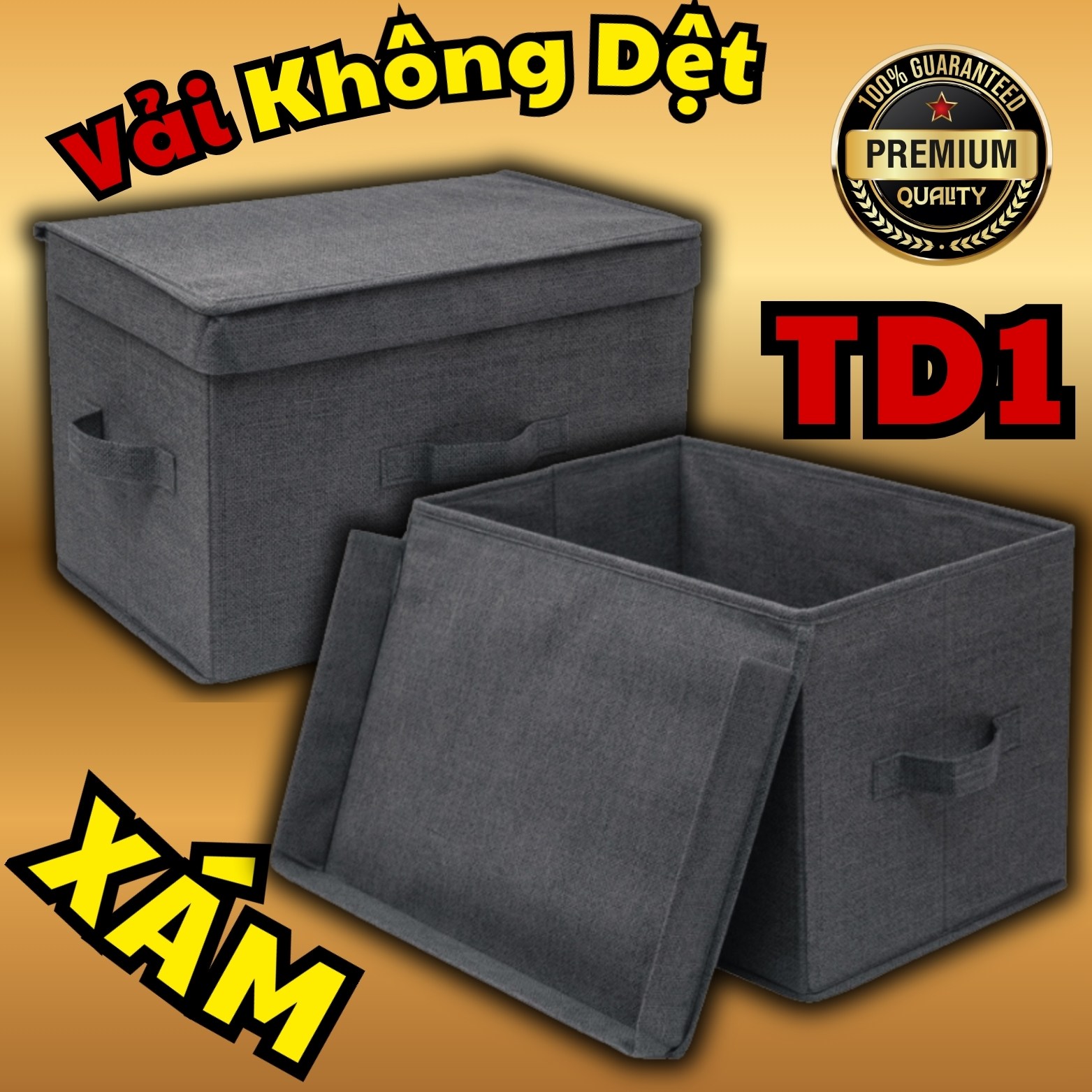 Loại Xịn – Xuất Khẩu Bộ 2c Hộp Vải Đựng Đồ Đa Năng TD1  Túi Vải Đựng Quần Áo Chăn Màn Phong Cách Thụy Điển Sang Trọng, Lịch Sự  Hàng Chính Hãng – Màu Tối Ngẫu Nhiên