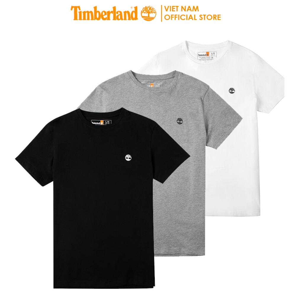 [NEW 2023] Timberland Set 3 Áo Thun Nam 3xPack Basic Jersey Crew Tee Slim TB0A62RW81