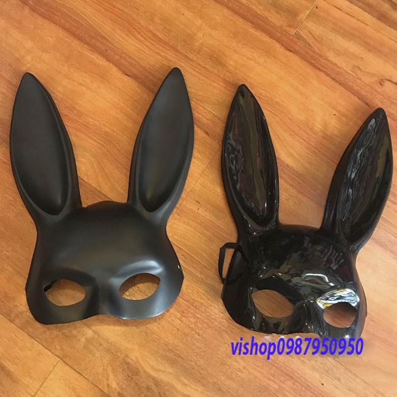 Mặt nạ hóa trang Halloween hình thỏ trắng/đen -Mặt Nạ Tai Thỏ Dài Hoá Trang Halloween -MẶT NẠ THỎ BUNNY TAI DÀI