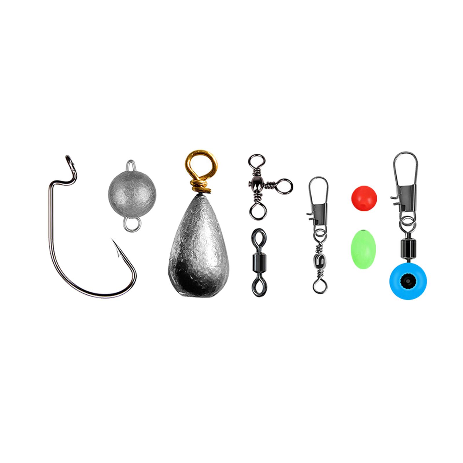 165pcs Carp Fishing Tackles Lead Sinker Beads Fishing Barrel Hook