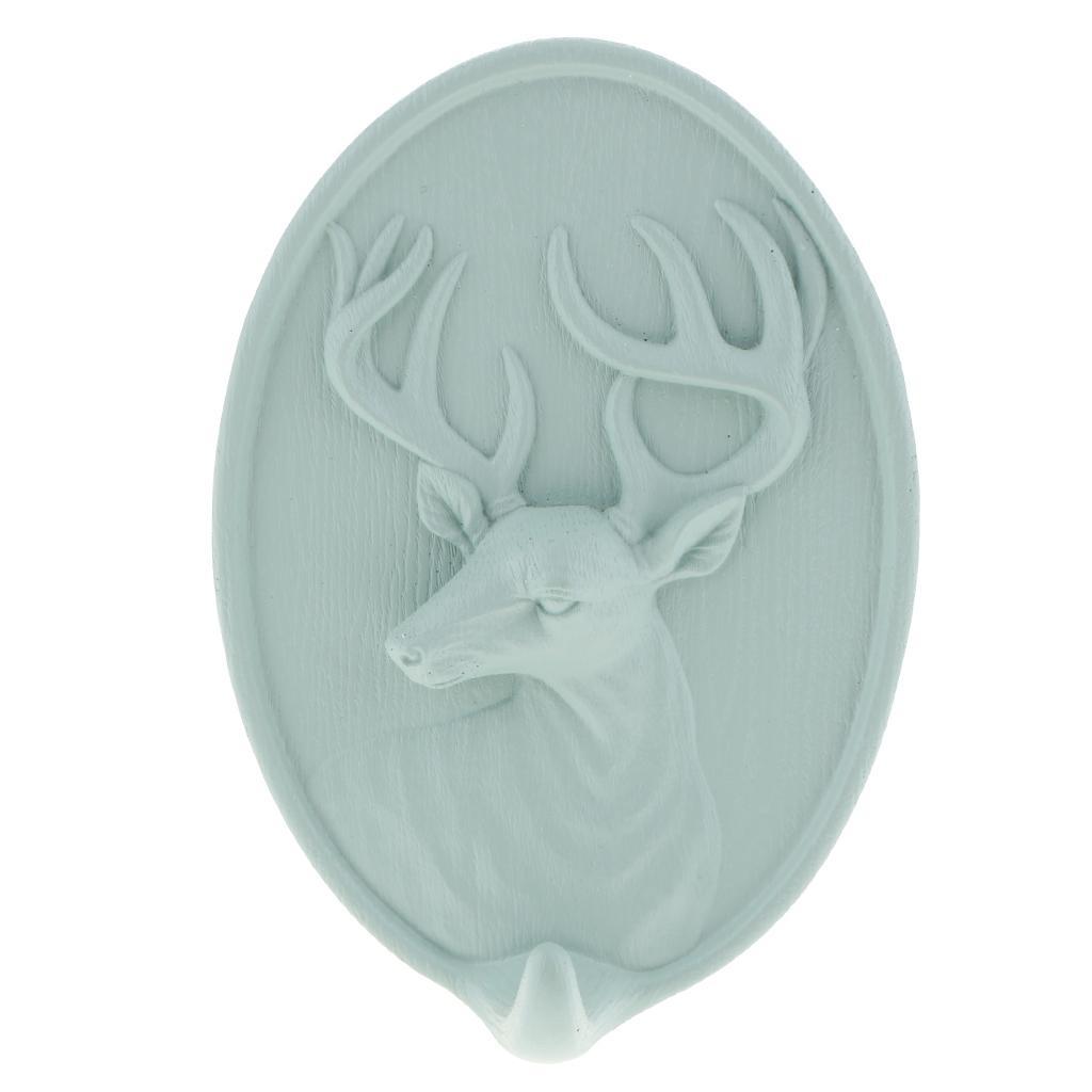 3D Resin Animal Deer Head Self-adhesive Hook Wall Hanger Hooks Rack