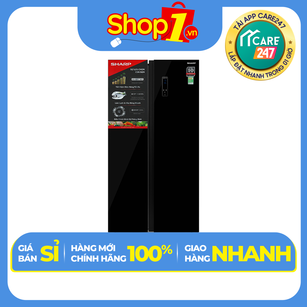 Tủ lạnh Sharp Inverter 442 lít Side By Side SJ-SBX440VG-BK - Hàng chính hãng - Chỉ giao HCM