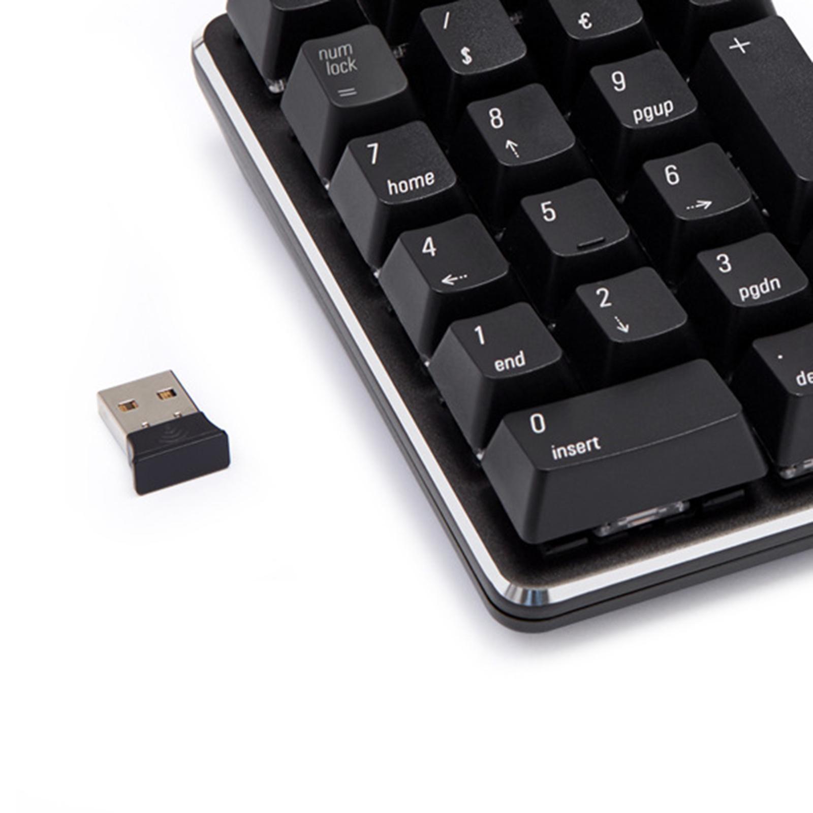 2.4G Wireless Mechanical Numeric Keypad 21 Keys Mini Keyboard Black