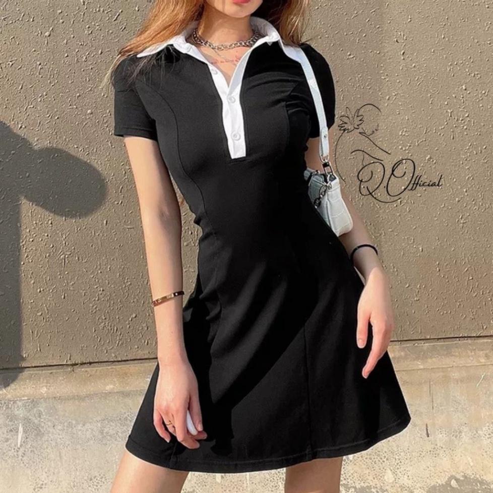 Đầm Polo Siêu Xinh Vải Poly Chất Lượng Cao-Siêu Mát-Co giãn tốt- Bền Bỉ- Không nhăn- Không bai nhão