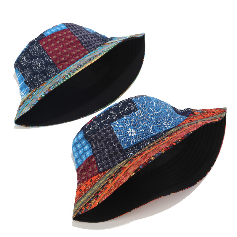 Mũ Bucket Vành Ngắn Họa Tiết Thổ Cẩm Nhiều Màu Phong Cách Bohemian - Mã NV012