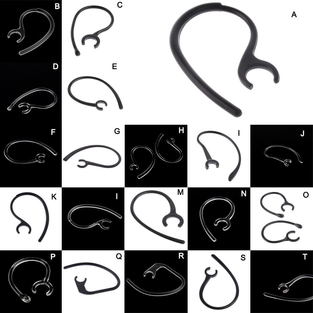 2x10 Pieces Ear Hooks Loop Clip Replacement for Bluetooth Headset 7.8mm A Black