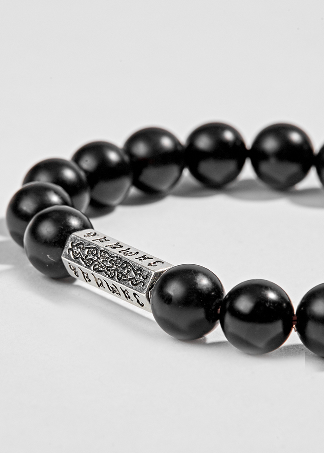 Vòng Đá Núi Lửa Phối Charm Lục Tự Lục Giác Ngọc Quý Gemstones