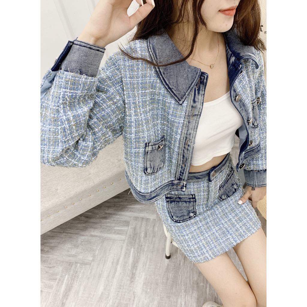 Set dạ Tweed 2 món phối Jean