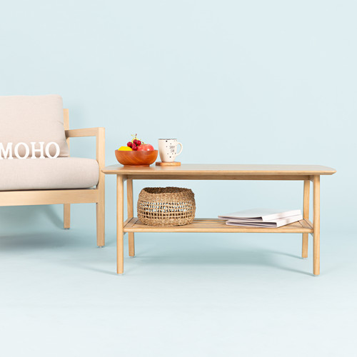 Bàn Sofa - Cafe - Trà Gỗ Cao Su MOHO OSLO 601 Màu Gỗ Tự Nhiên Hình Chữ Nhật