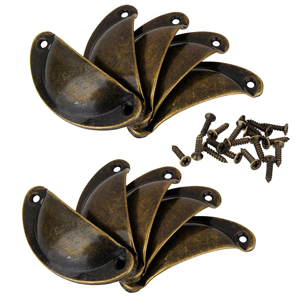 20Pcs Vintage Bronze Cabinet Hardware Bin Cup Drawer Handle Pull 3-Inch Dia