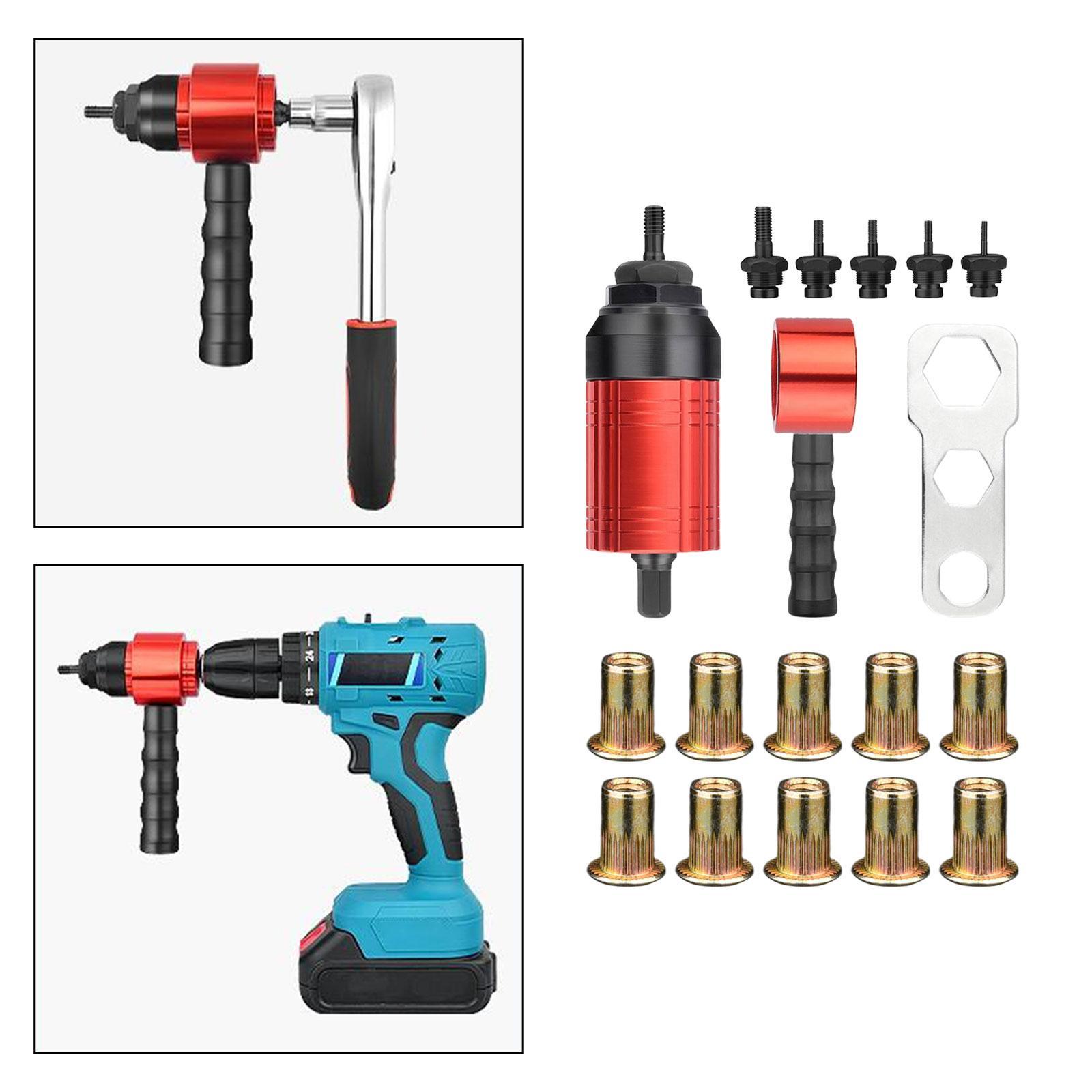 Rivet Nut Drill Adaptor Attachment Hand Riveter for Car Electrical Appliance