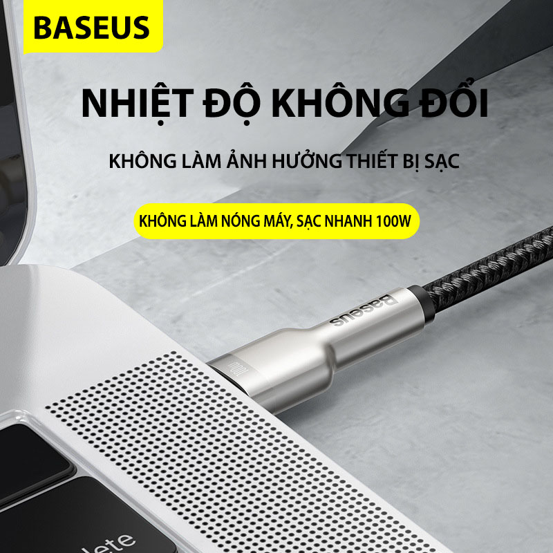 Cáp sạc siêu nhanh 100W Baseus Cafule Series Metal Data Cable Type-C to Type-C (100W) - Tốc độ truyền dữ liệu: 480Mbps -  Hàng chính hãng