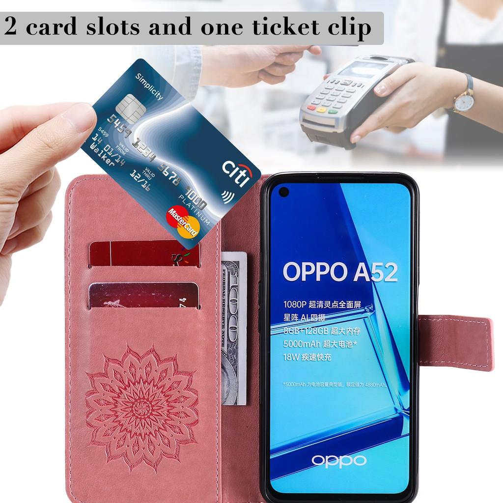 Bao da điện thoại PU kiểu ví gập đựng thẻ có giá đỡ cho OPPO A52 A72 A92 A31 A9 2020 A5 2020 A12 A7 A8 A5 A5S A3S