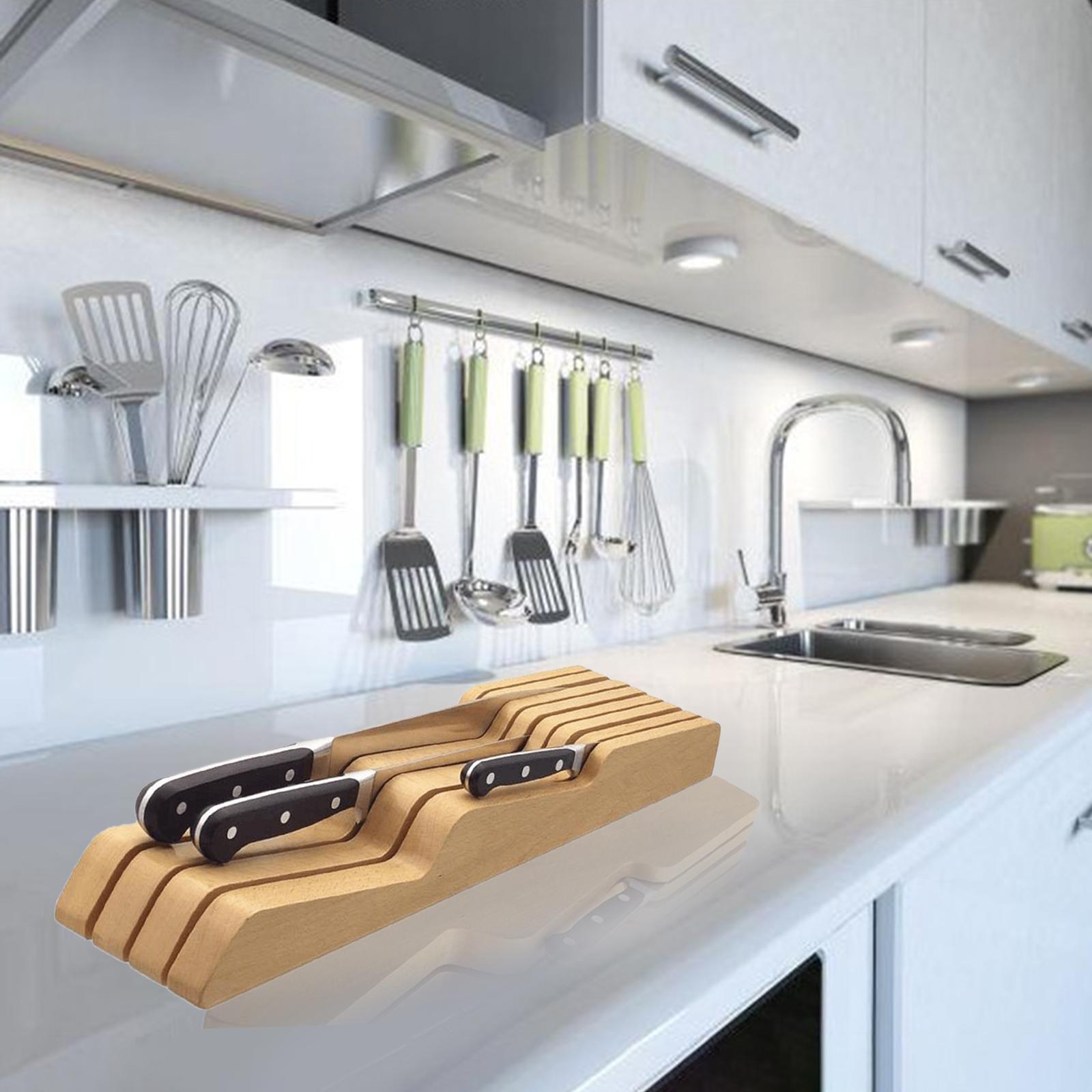 Knife Drawer Organizer In-Drawer Knife Block Counter for Kitchen Supplies