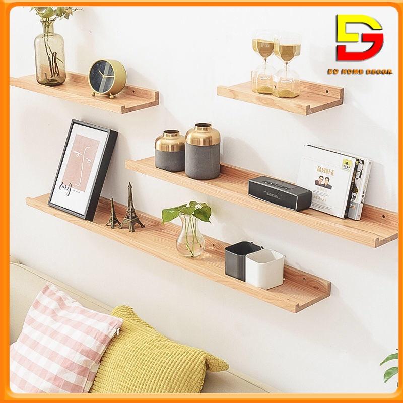 Kệ Gỗ Decor Giá Gỗ Treo Tường Trang Trí Phòng Khách Làm Kệ Đựng Gia Vị Rộng 12cm DC-29