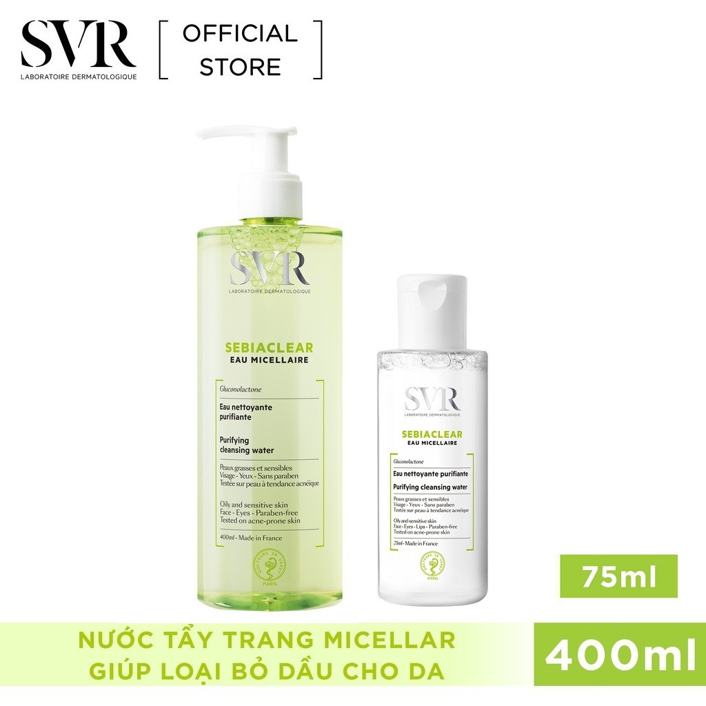 Nước Tẩy Trang SVR SEBIACLEAR EAU MICELLAIRE 75ml - 400ml