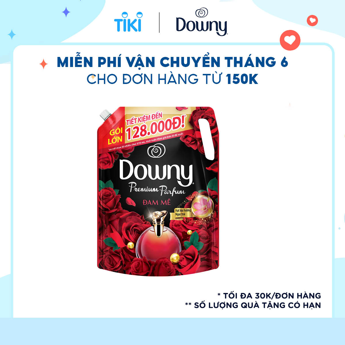 Nước Xả Vải Downy Đam Mê Dạng Túi 2.2L