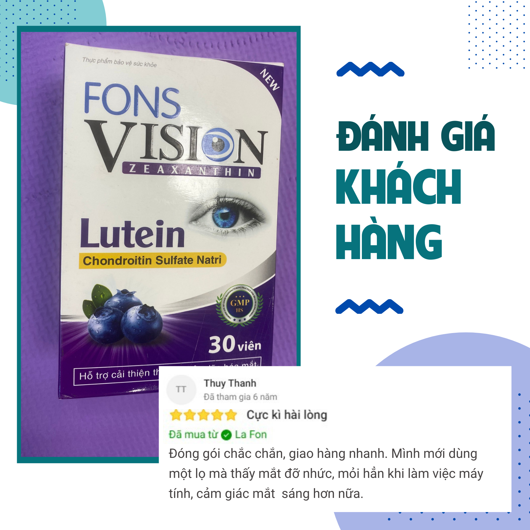 Combo 3 hộp Fons Vision - Viên uống bổ mắt, tăng cường thị lực (30 viên/hộp)