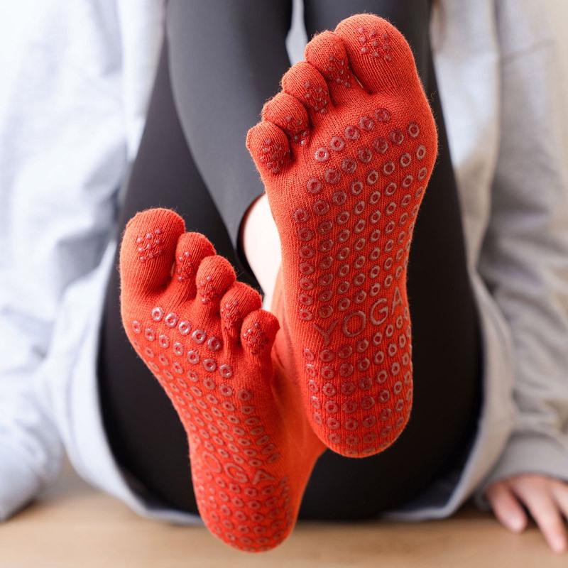 Nữ tập thể dục nữ thể dục thể thao thể thao Yoga vớ nhảy Pilates ba lê 2/5 ngón tay Color: Yellow