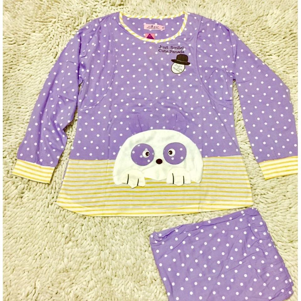 Bộ bầu  dài tay mặc nhà cho con bú