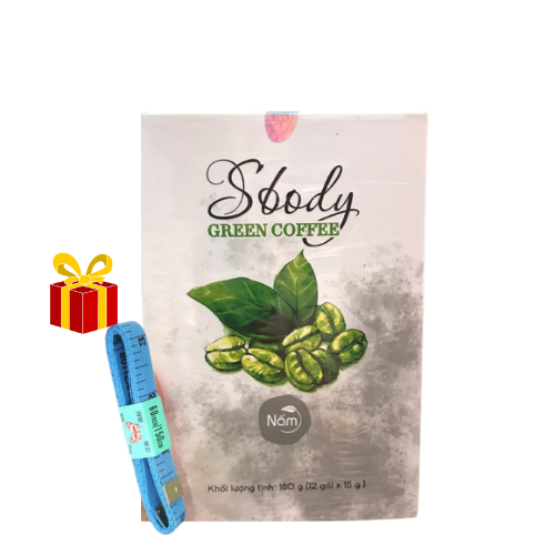 Nấm Hỗ trợ Giảm Cân Sbody Green Coffee - 100% Thiên Nhiên (Hộp 12 gói /180G) Đốt Mỡ và Kiểm Soát Cân Nặng - Tặng Kèm thước dây