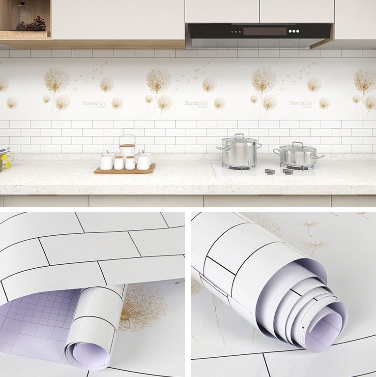 CUỘN 3 Mét Decal giấy dán bếp tráng nhôm chịu nhiệt mẫu bồ công anh khổ 60cm