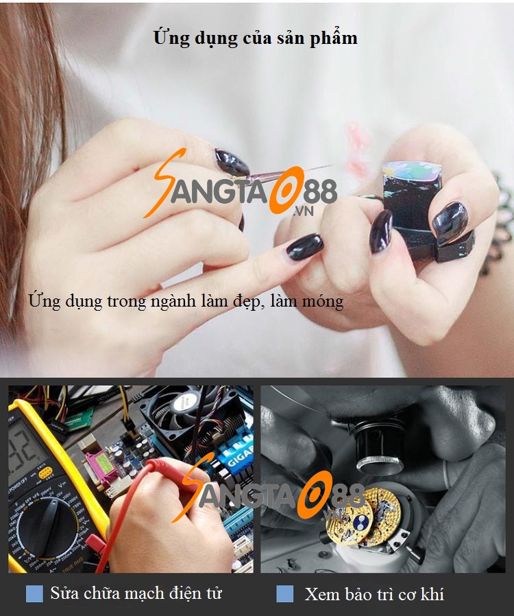 Kính lúp chuyên dụng đeo trán sửa chữa đồ điện tử, đọc sách đa năng cao cấp version6 9892E1