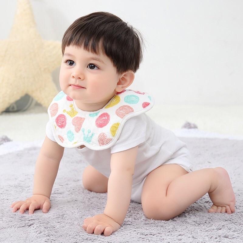 Khăn Yếm cổ cotton cao cấp - yếm ăn dặm cho bé A218