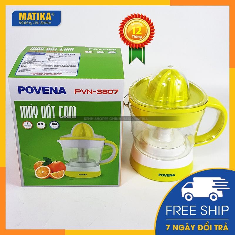 Máy vắt cam POVENA Máy ép nước cam quýt cắm điện dung tích 700ml PVN-3807 - Hàng chính hãng