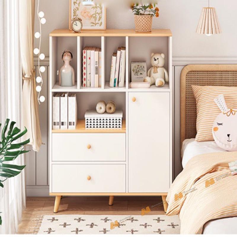 Made in VN Tủ sách kết hợp tủ để đồ cho bé tiện lợi gỗ mdf 17mm công ty Mộc Phát độ bền trên 30 năm A025