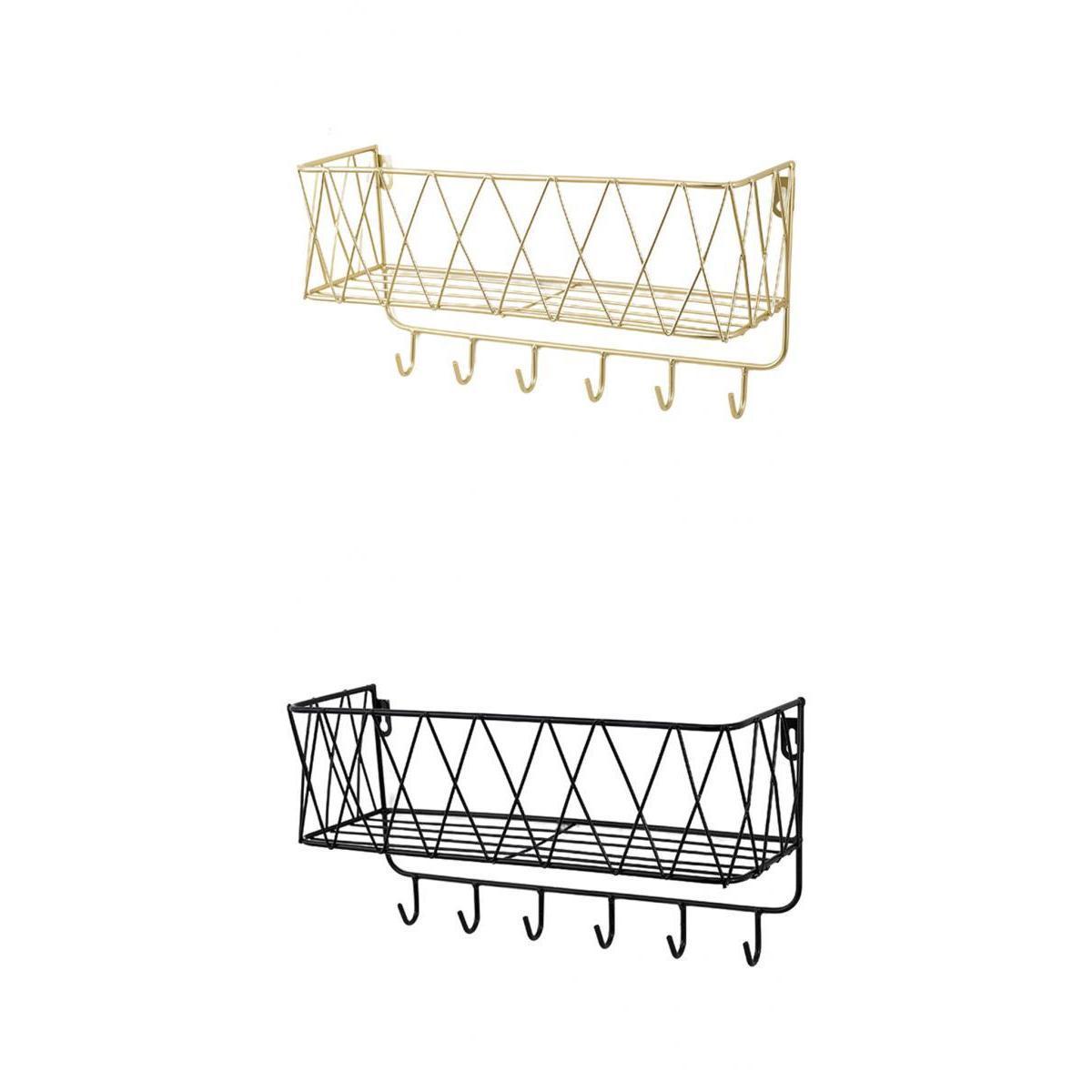 2 Pcs Key Rack Mail Holder Organizer Entryway Coat Hook Storage Basket