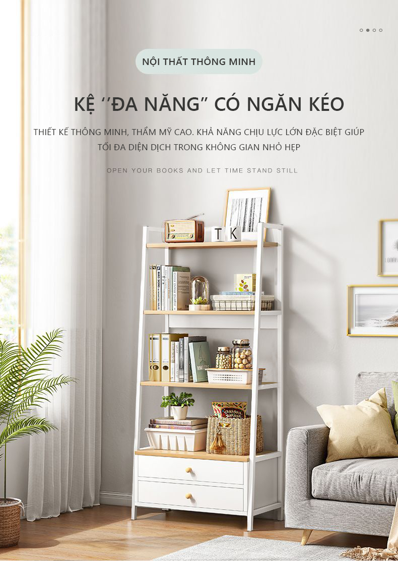 Kệ sách đa năng trang trí không gian phong cách Hàn thương hiệu IGA - GM76
