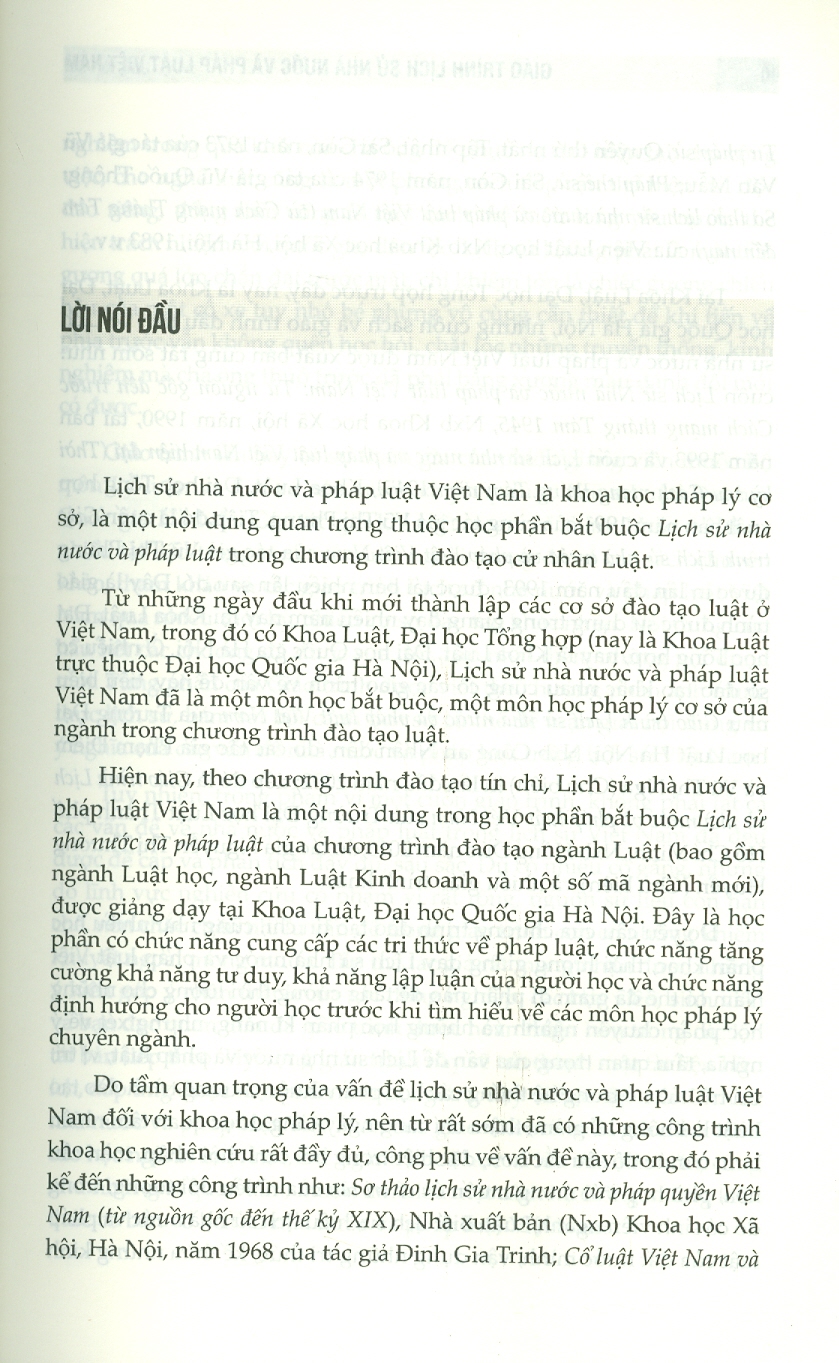 Giáo Trình Lịch Sử Nhà Nước Và Pháp Luật Việt Nam - PGS. TS. Nguyễn Minh Tuấn, TS. Phạm Thị Duyên Thảo, TS. Mai Văn Thắng - Tái bản -