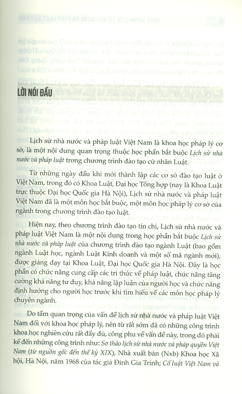 Giáo Trình Lịch Sử Nhà Nước Và Pháp Luật Việt Nam - PGS. TS. Nguyễn Minh Tuấn, TS. Phạm Thị Duyên Thảo, TS. Mai Văn Thắng - Tái bản - (bìa mềm)