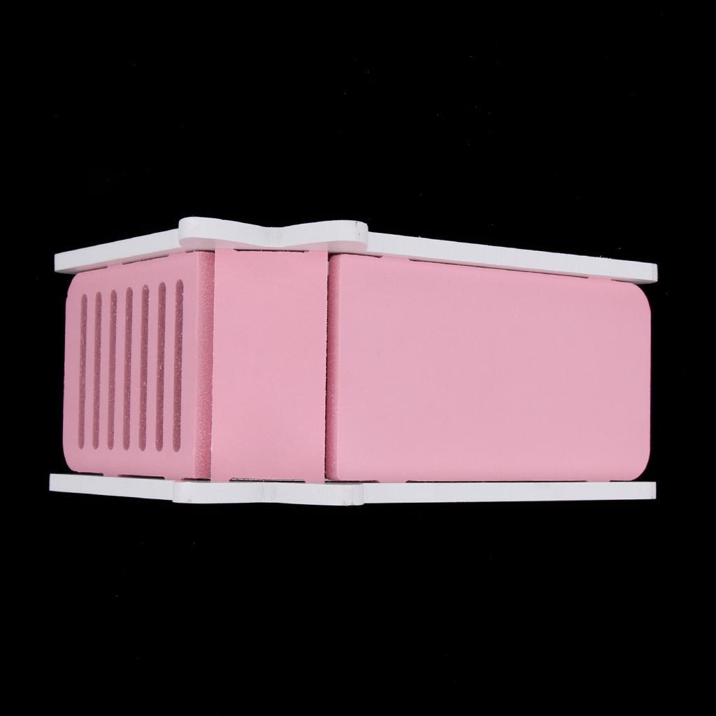 2 Pcs Hamster Chinchilla Gerbil Ladder Cage Villa,Wood Nest House,Pink&Blue