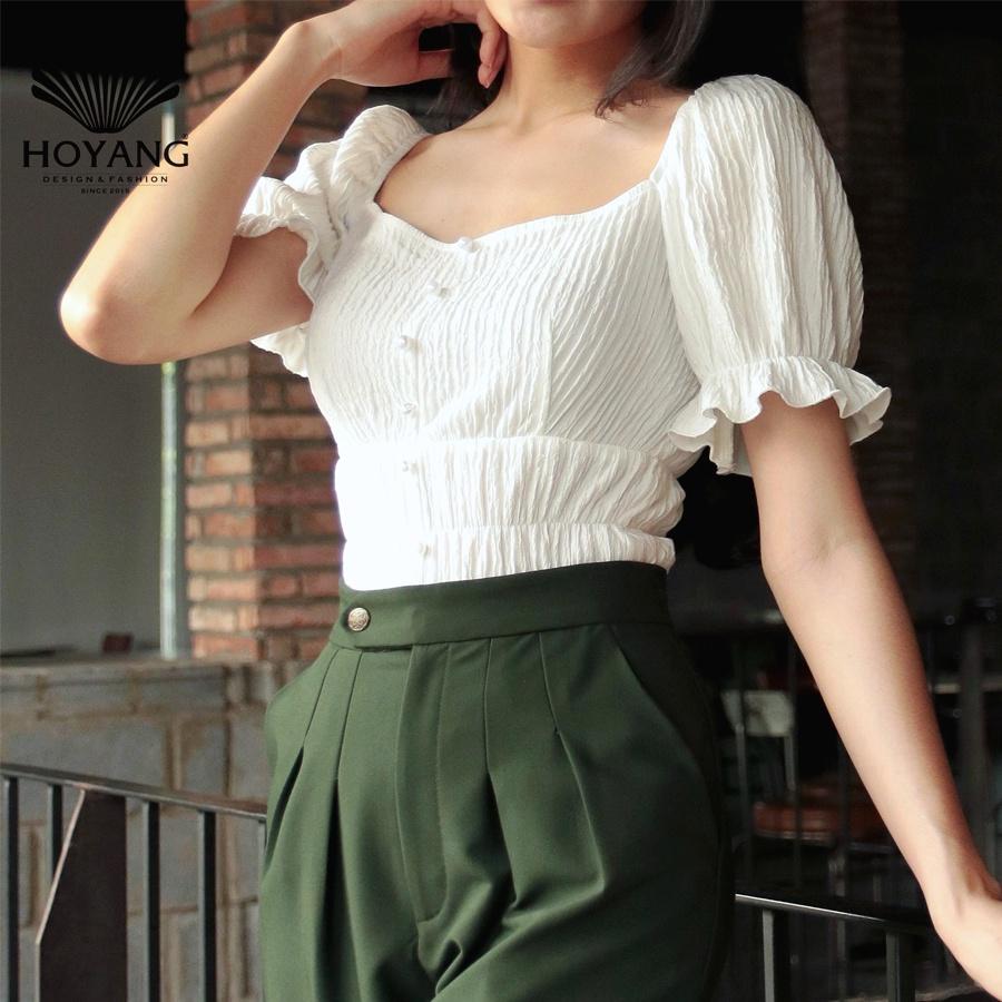 Áo Thun Gân Tay Bèo Nền Nã HOYANG A197