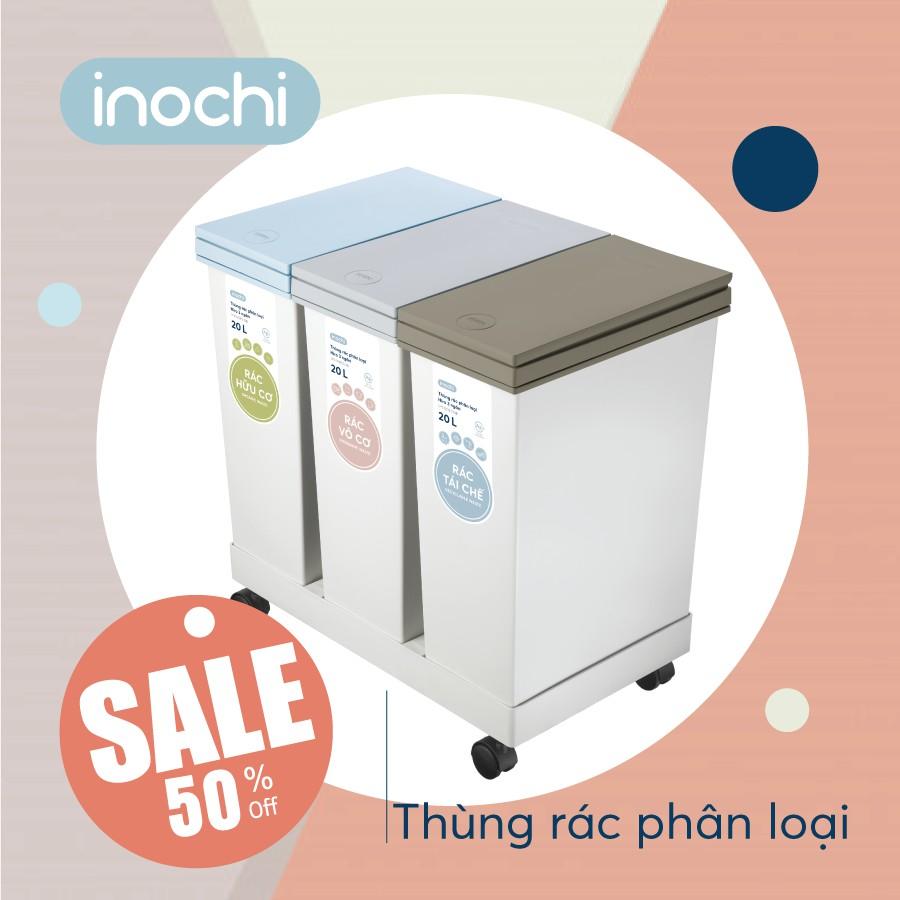 Thùng rác thông minh HIRO INOCHI 3 Ngăn bấm nút tự động mở nắp phân loại rác cho phòng khách, phòng ngủ,vệ sinh RAPL.003