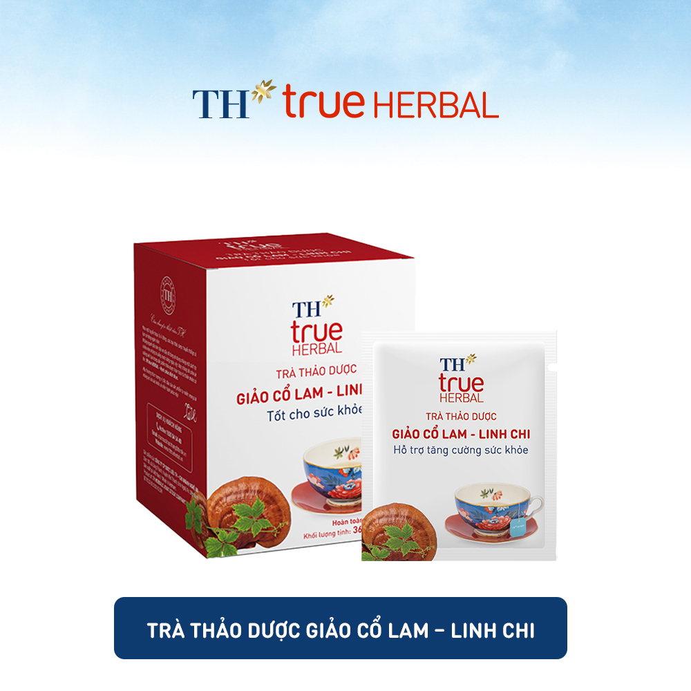 Bộ 2 hộp Trà thảo dược Giảo cổ lam – Linh chi & Trà Tía tô – Gừng TH True Herbal