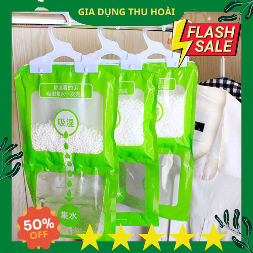 Túi hút ẩm - Gói hút ẩm quần áo 2 ngăn chống ẩm chống mốc có móc treo đa năng siêu hút ẩm cực tốt