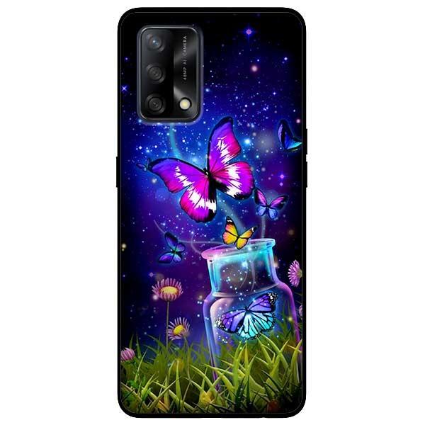 Ốp lưng dành cho Oppo A54 - A74 - A94 - A15 / A15s mẫu Bướm Đêm Hồng Xanh