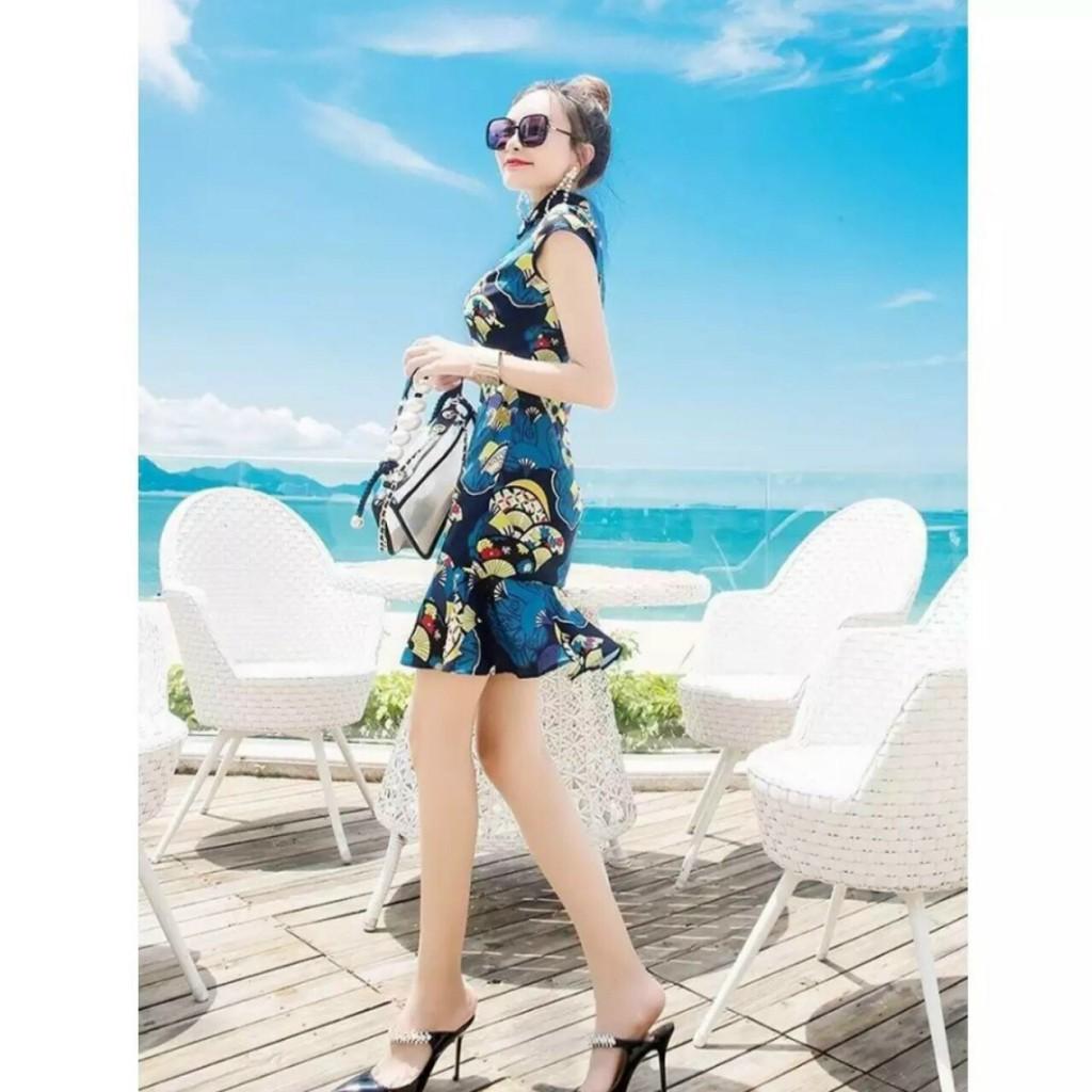 Đầm Body Họa Tiết Cổ Tàu Chất Liệu IN 3D Màu Sắc Nhã Nhặn Thật Sự Phù Hợp Để Tới Công Sở, Đi Làm Hoặc Đi Chơi