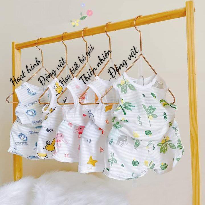 Đồ Bộ Ba Lỗ Chất Cotton Tre Cho Bé Trai và Bé Gái Từ sơ sinh đến 16kg