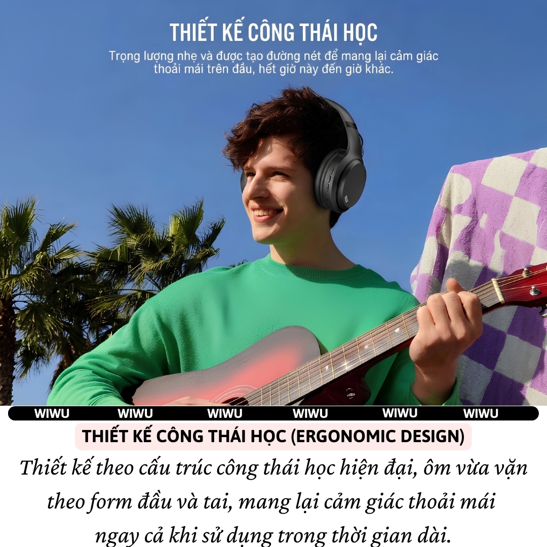 Tai Nghe chụp tai BassNova HF Headset bluetooth V5.3 + Jack AUX 3.5mm WiWU JOYSOUND TD-11 - Pin khủng, cổng AUX 3.5mm cho iPhone iPad Samsung Oppo - Pure Bass + Hi-Res Audio, nghe nhạc 25 giờ,  nghe nhạc lossless chất lượng cao - hàng nhập khẩu