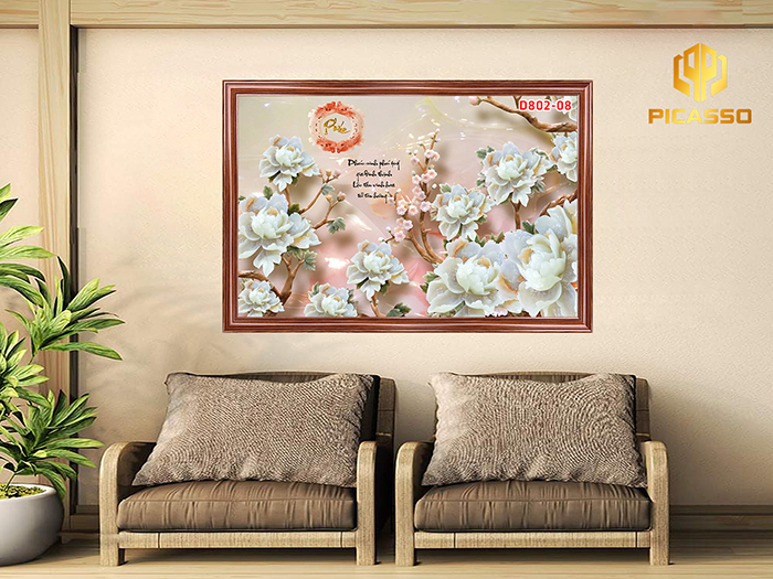 Tranh kính cường lực Hoa ngọc D802 01