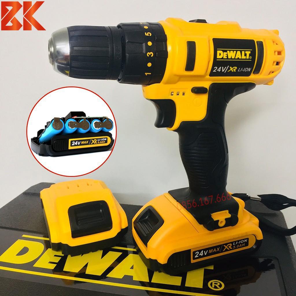 Máy Khoan Bê Tông DEWALT 24V - 3 CHỨC NĂNG - PIN 5 CELL - Máy Khoan Tường, Máy Bắt Vít