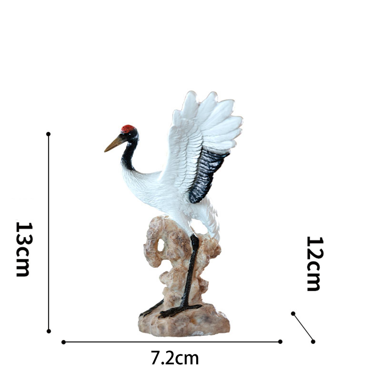 3Pcs Statues Crane Chic Gift Collectibles for Living Room Balcony Bonsai