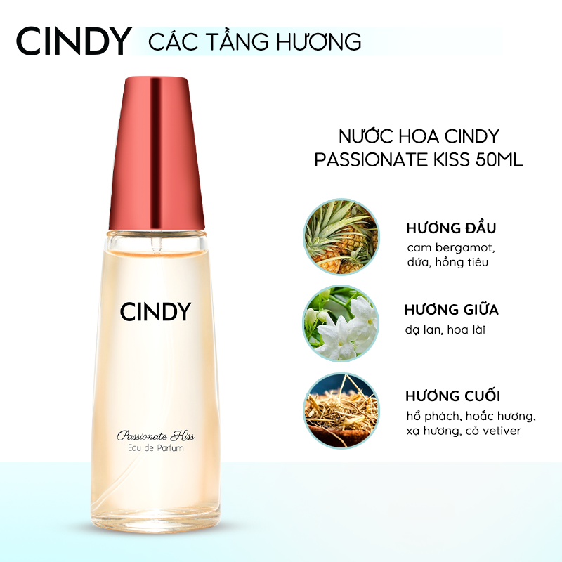 Nước hoa cho nữ Cindy Passionate Kiss mùi hương gợi cảm sành điệu 50ml